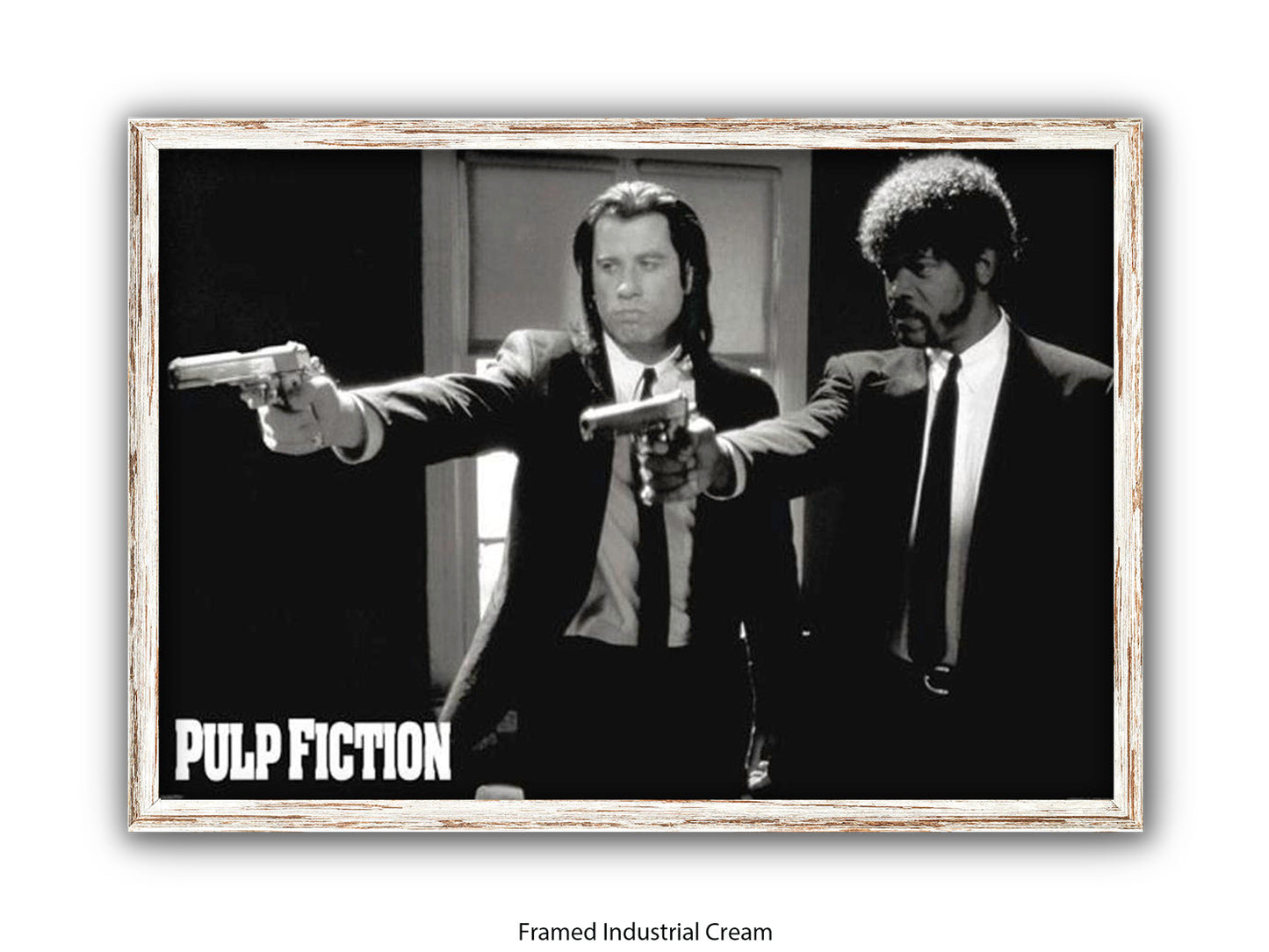 Pulp Fiction Poster - Vincent & Jules Guns Scene | Classic Tarantino Movie Poster