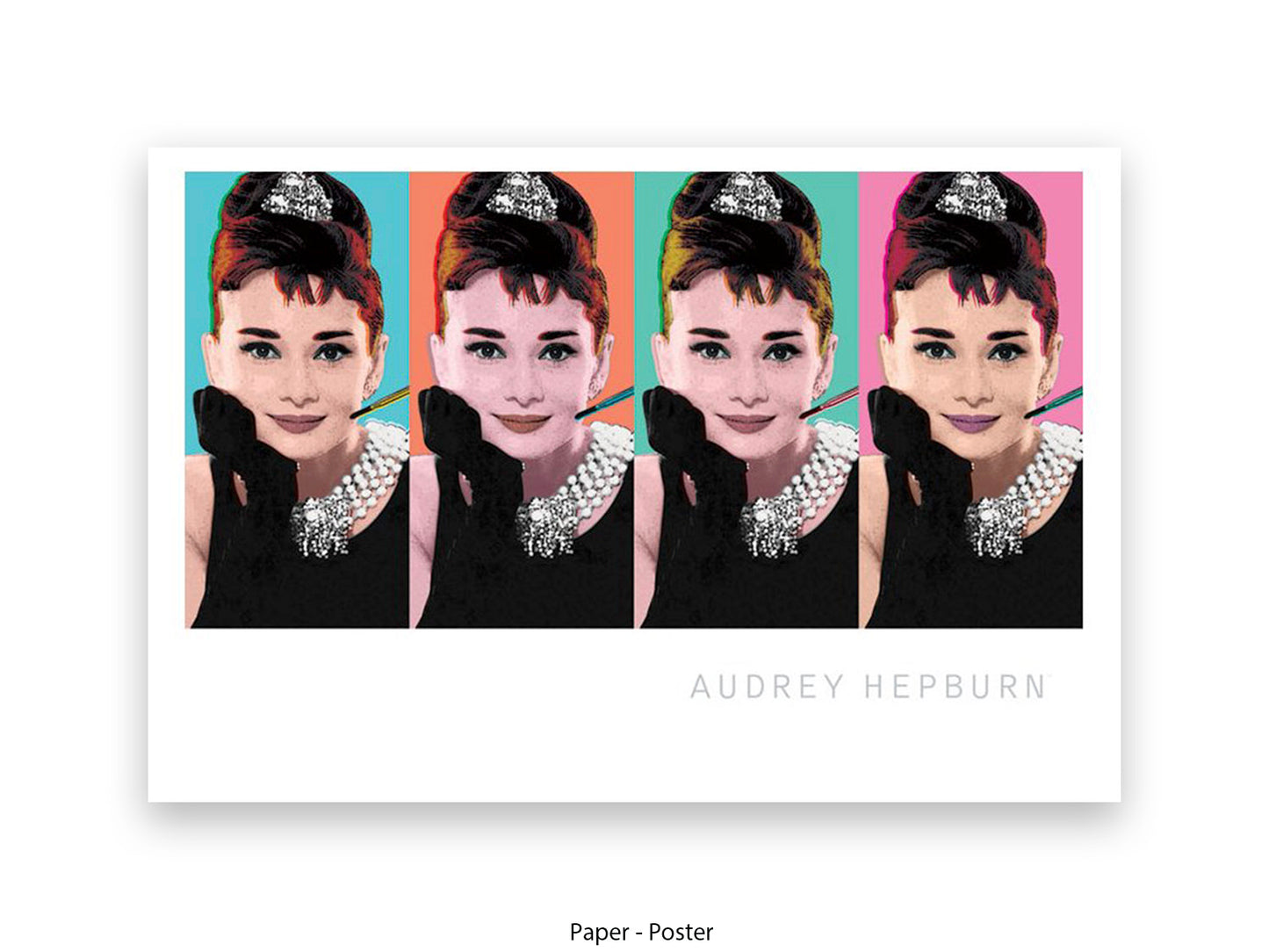 Audrey Hepburn Breakfast at Tiffanys pop art style poster, landscape