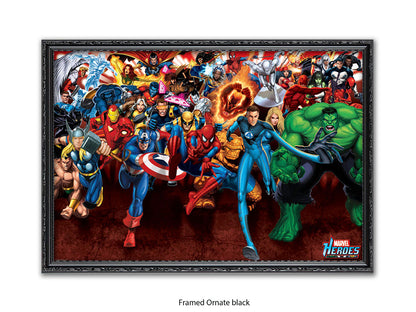 Marvel Superheroes Poster | Avengers & Spider-Man Wall Art | Comic Book Heroes Action Print