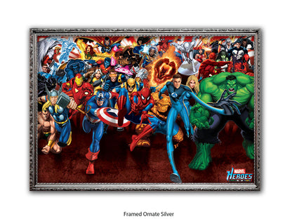 Marvel Superheroes Poster | Avengers & Spider-Man Wall Art | Comic Book Heroes Action Print