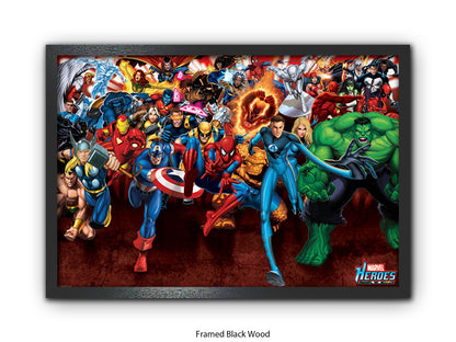 Marvel Superheroes Poster | Avengers & Spider-Man Wall Art | Comic Book Heroes Action Print