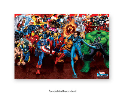 Marvel Superheroes Poster | Avengers & Spider-Man Wall Art | Comic Book Heroes Action Print