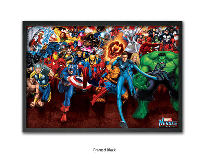 Marvel Superheroes Poster | Avengers & Spider-Man Wall Art | Comic Book Heroes Action Print