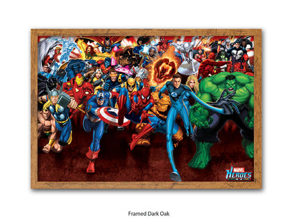 Marvel Superheroes Poster | Avengers & Spider-Man Wall Art | Comic Book Heroes Action Print