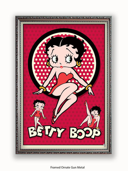 Betty Boop  3 Pics  Red Poster