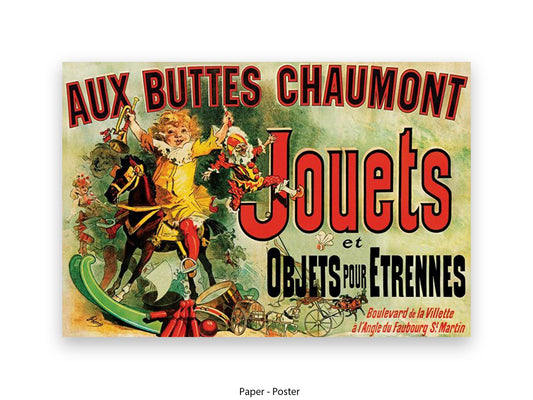Jouets Vintage French Poster Ð Retro Toy Advertisement Wall Art Ð Parisian Decorative Print