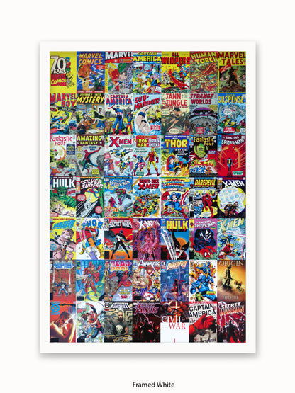 Marvel  70 Years Of Marvel Comics  Collage Poster