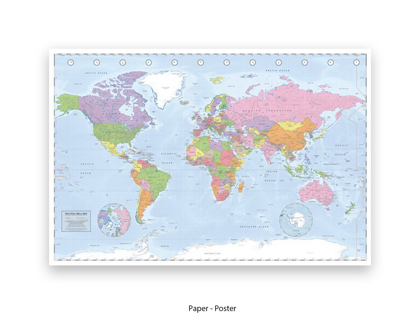 World Map | Miller Projection | Wall Decor Poster