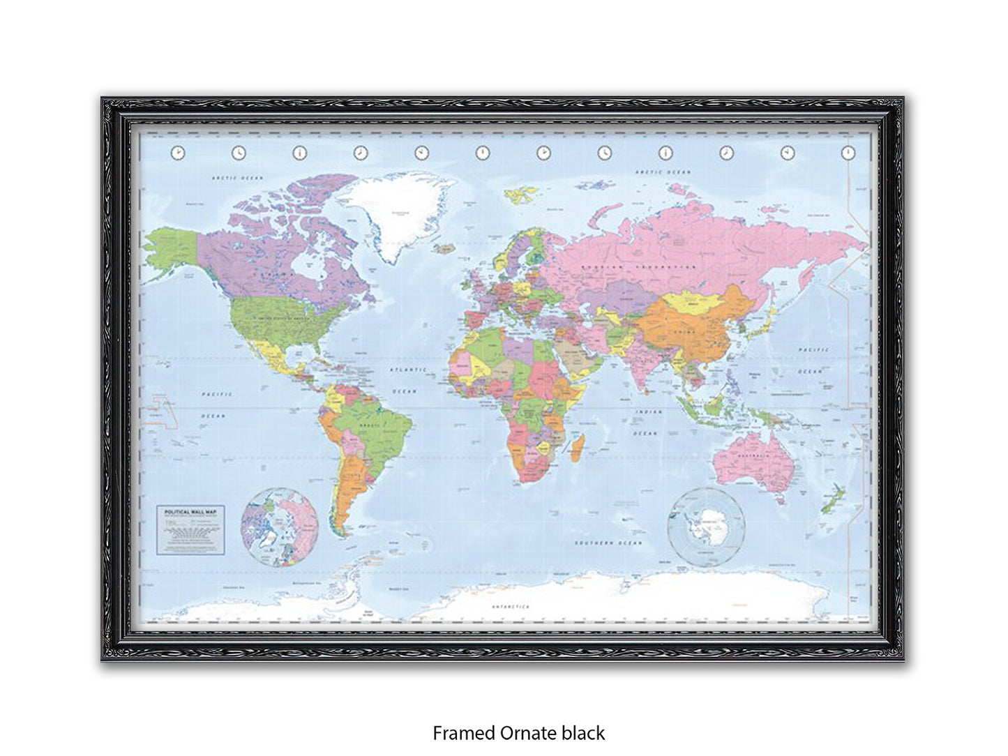 World Map | Miller Projection | Wall Decor Poster