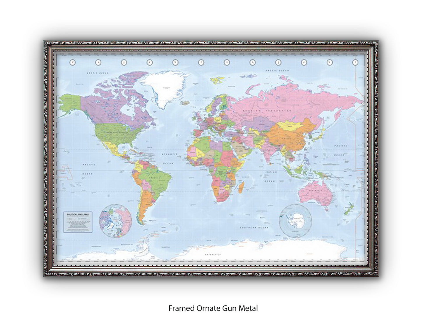 World Map | Miller Projection | Wall Decor Poster