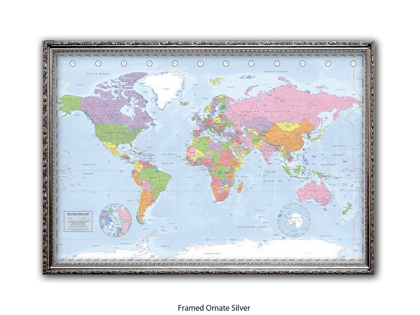 World Map | Miller Projection | Wall Decor Poster