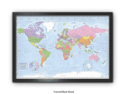 World Map | Miller Projection | Wall Decor Poster
