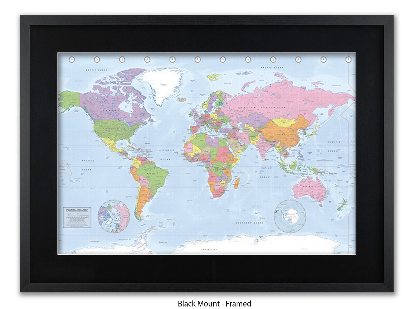 World Map | Miller Projection | Wall Decor Poster