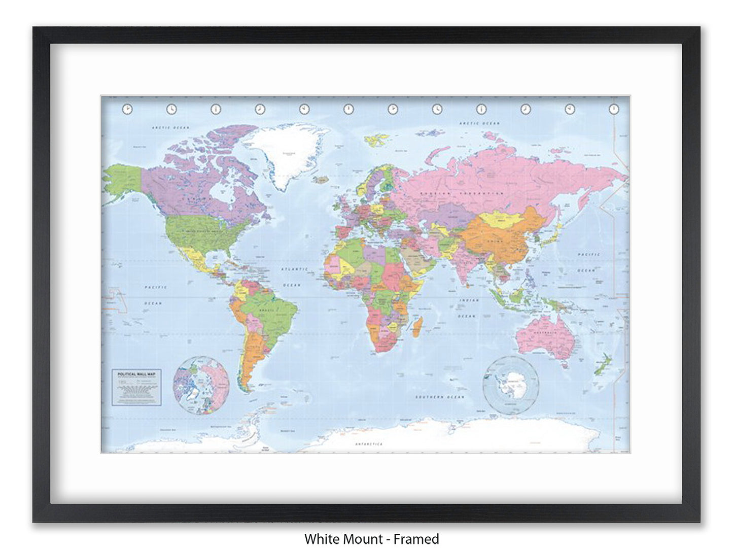 World Map | Miller Projection | Wall Decor Poster