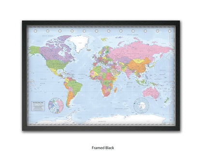 World Map | Miller Projection | Wall Decor Poster