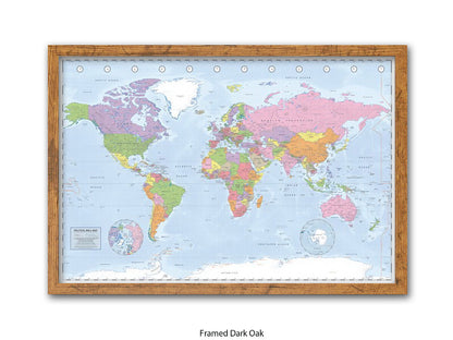 World Map | Miller Projection | Wall Decor Poster
