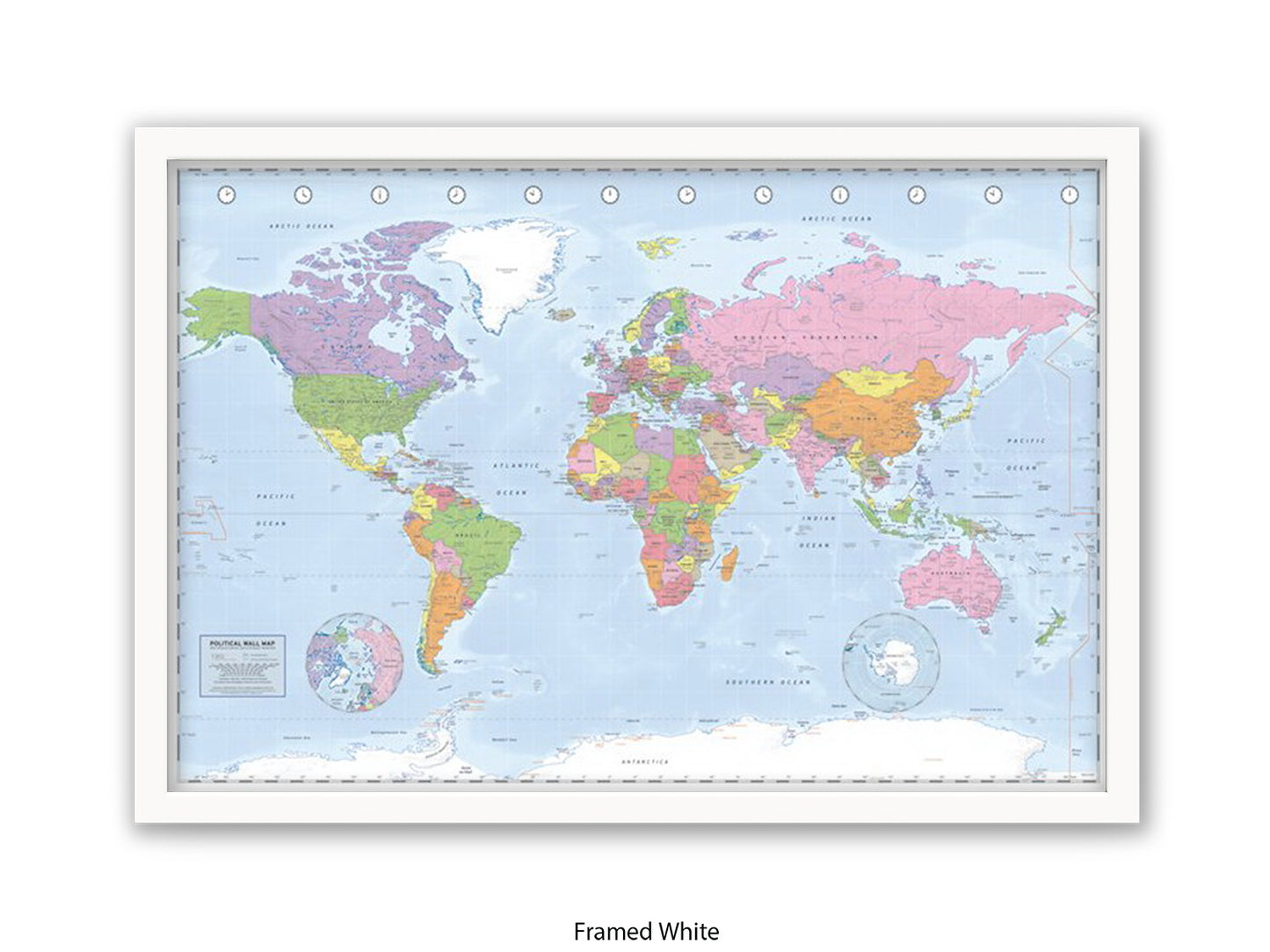 World Map | Miller Projection | Wall Decor Poster