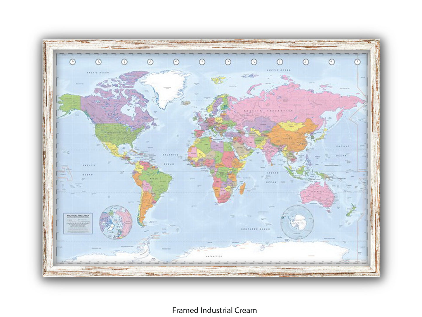 World Map | Miller Projection | Wall Decor Poster