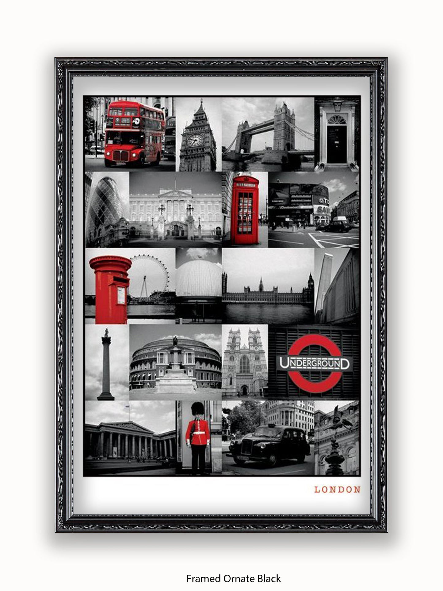 London  Red Collage poster