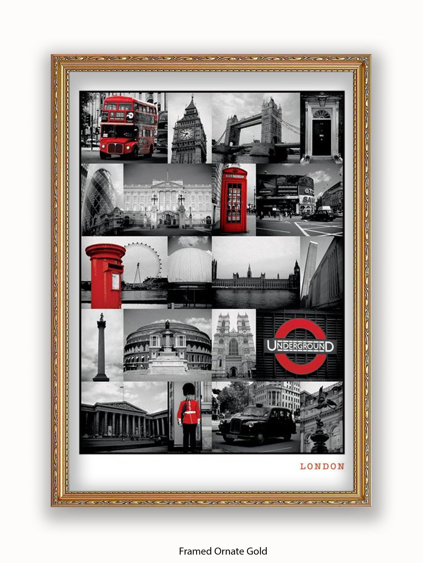 London  Red Collage poster