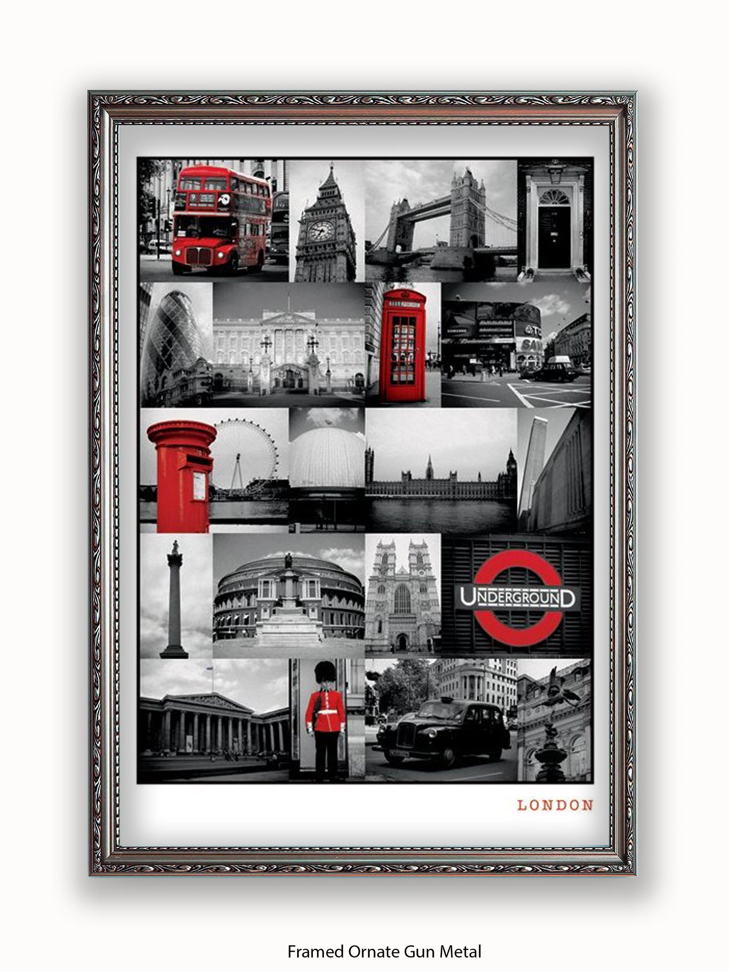 London  Red Collage poster
