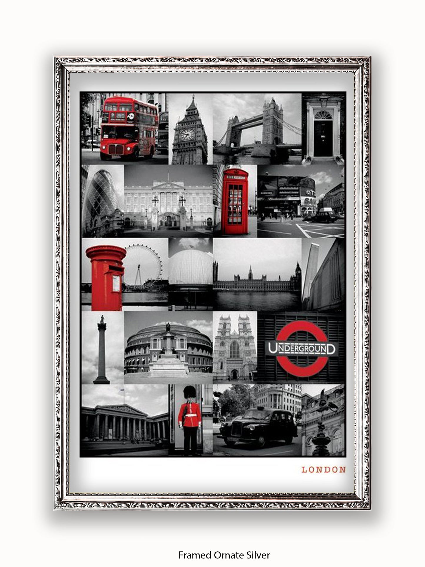 London  Red Collage poster