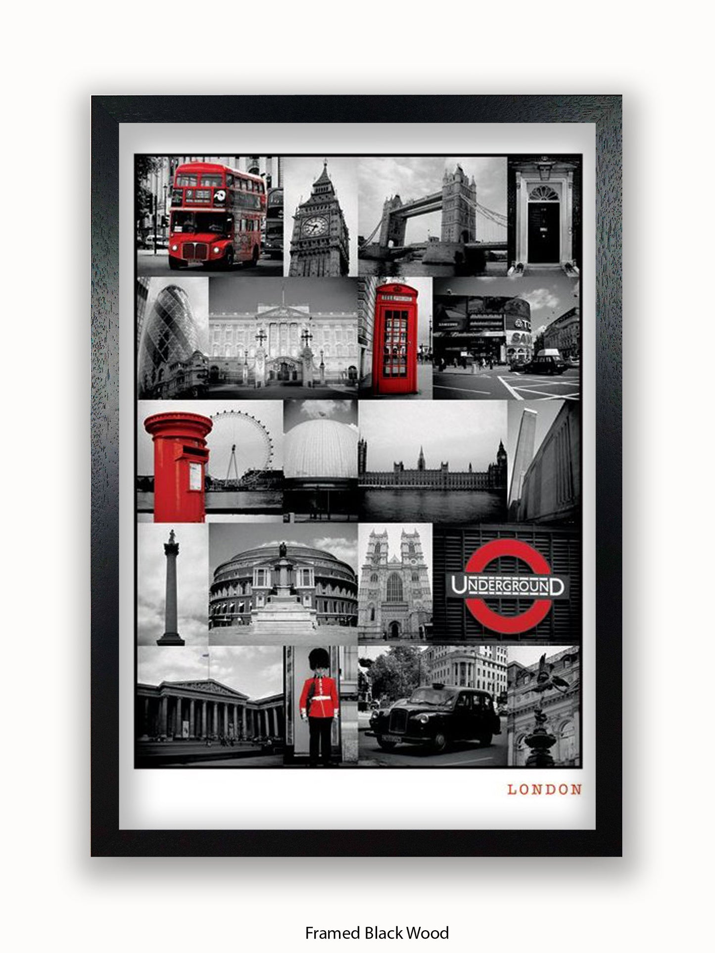 London  Red Collage poster