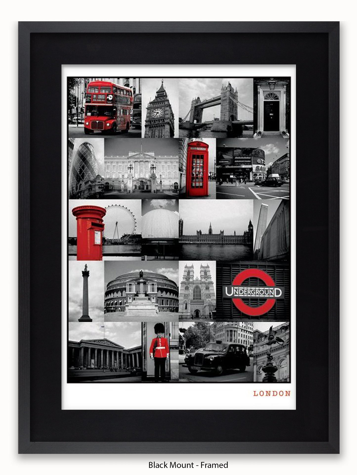 London  Red Collage poster
