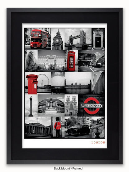 London  Red Collage poster