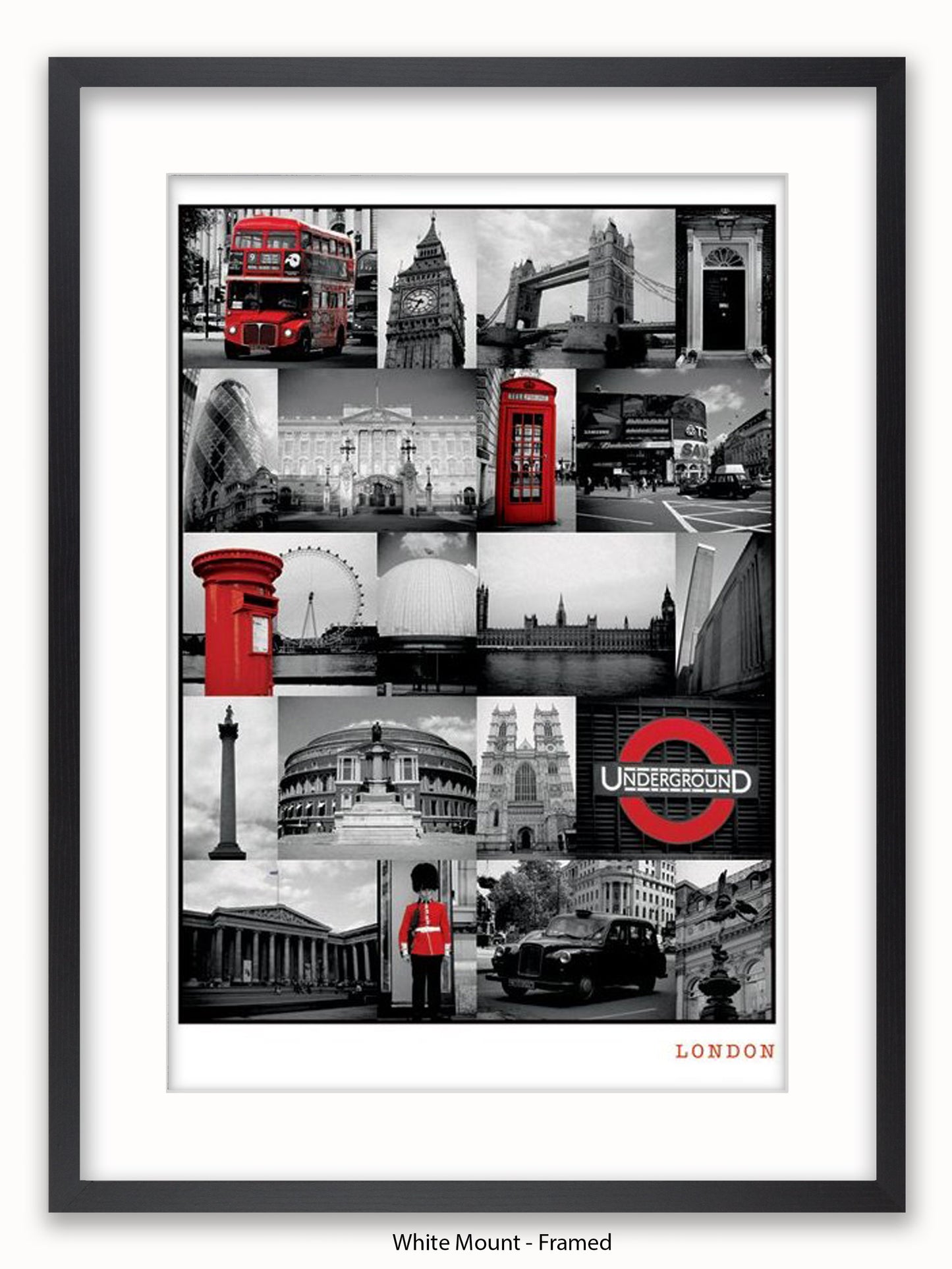 London  Red Collage poster