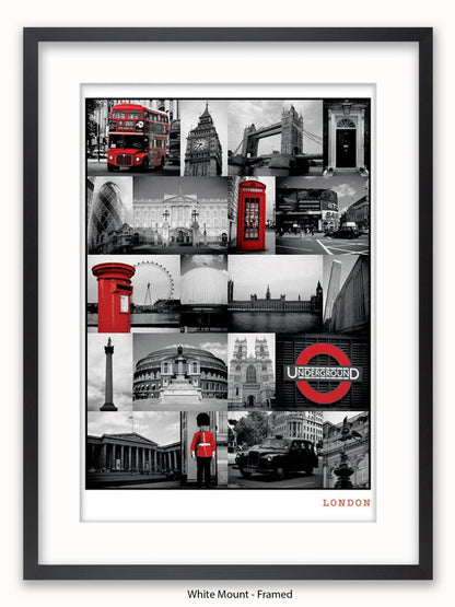 London  Red Collage poster