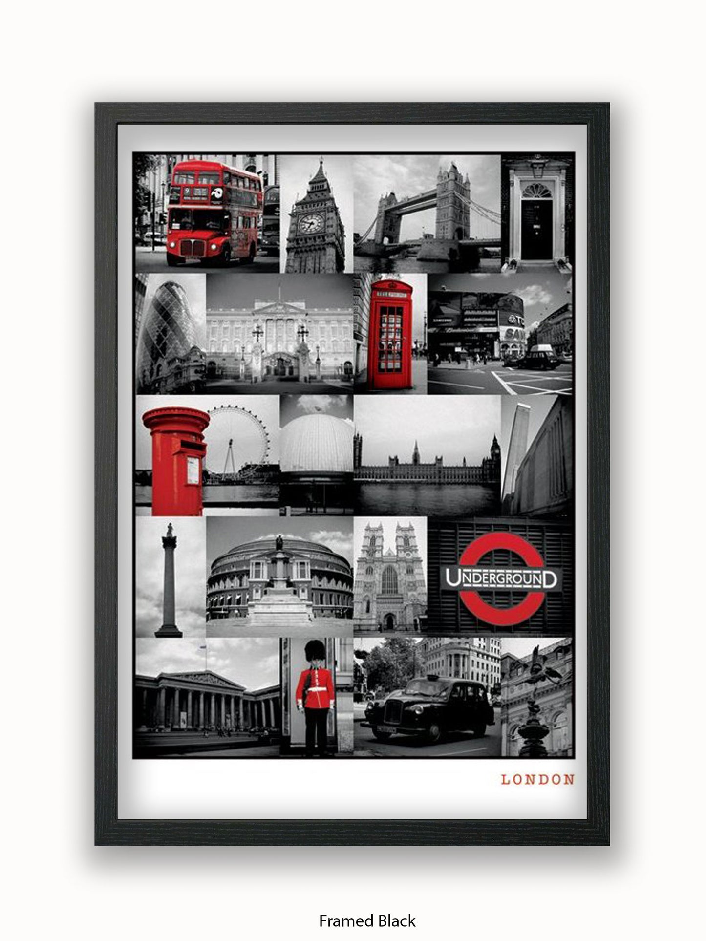London  Red Collage poster