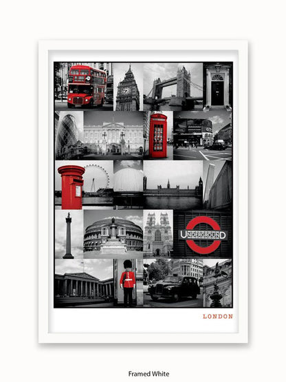 London  Red Collage poster