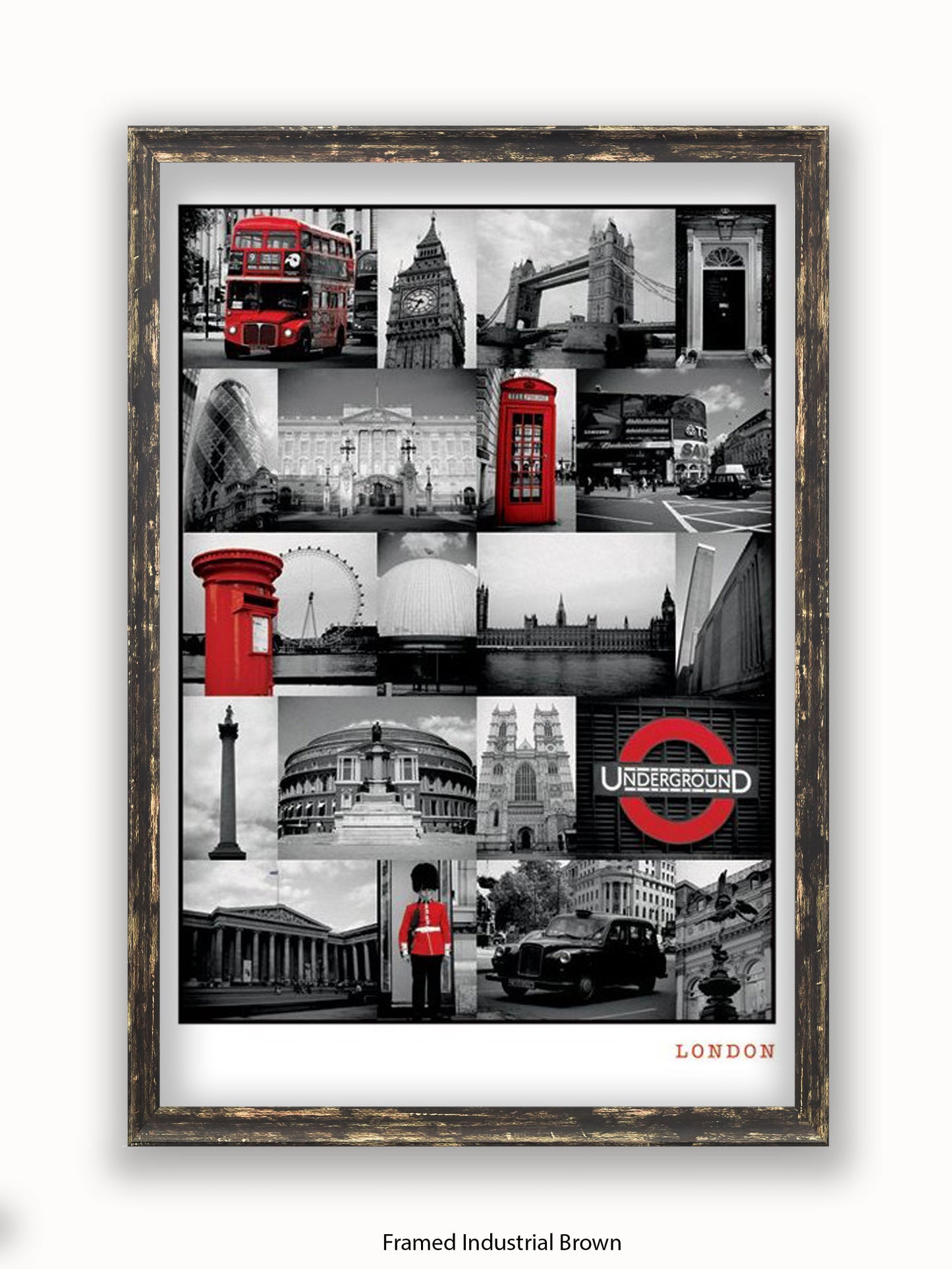 London  Red Collage poster