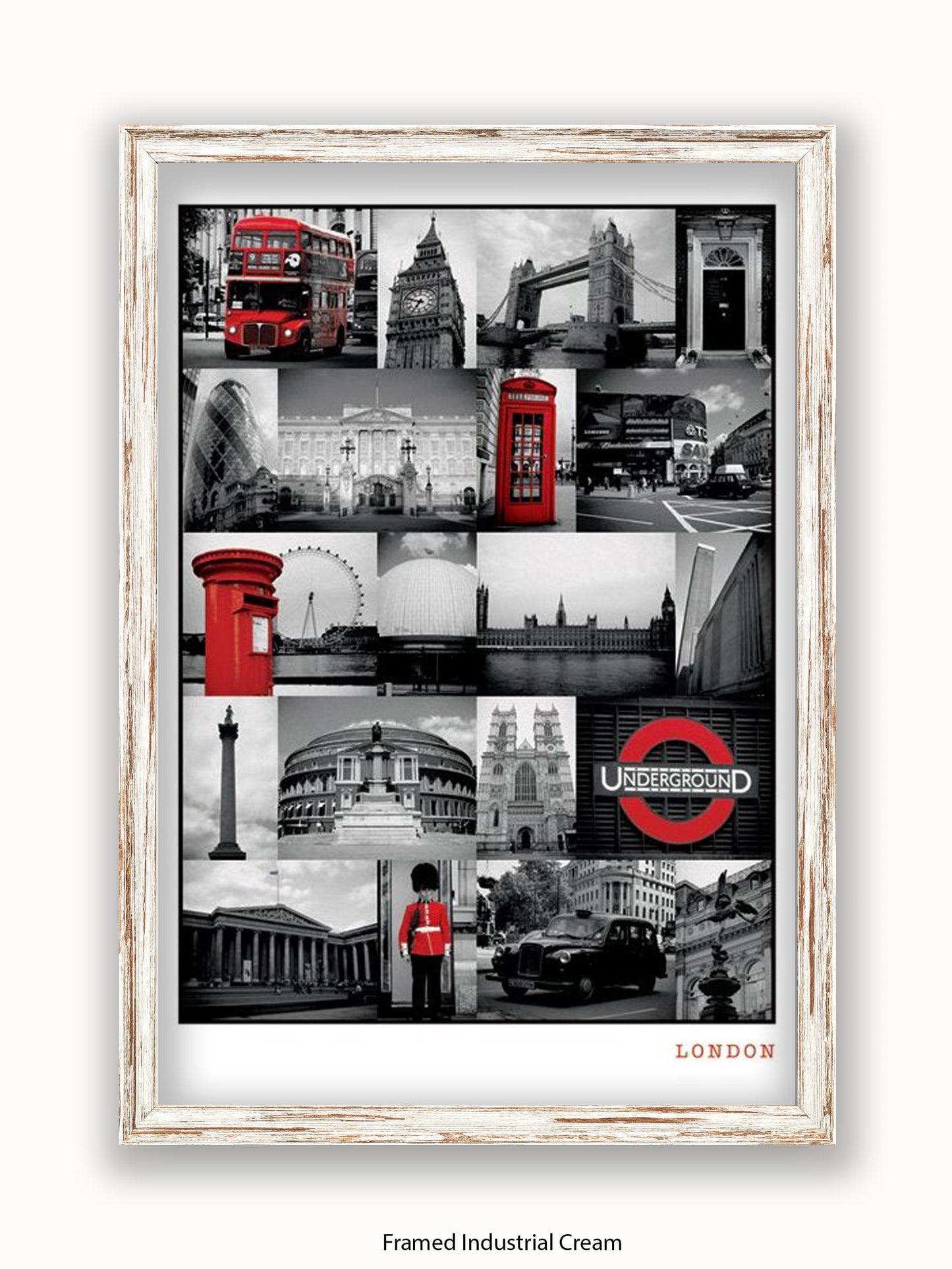 London  Red Collage poster