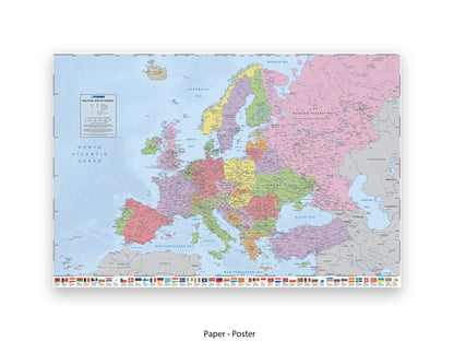 Europe Map | Political Map| Wall Decor Poster