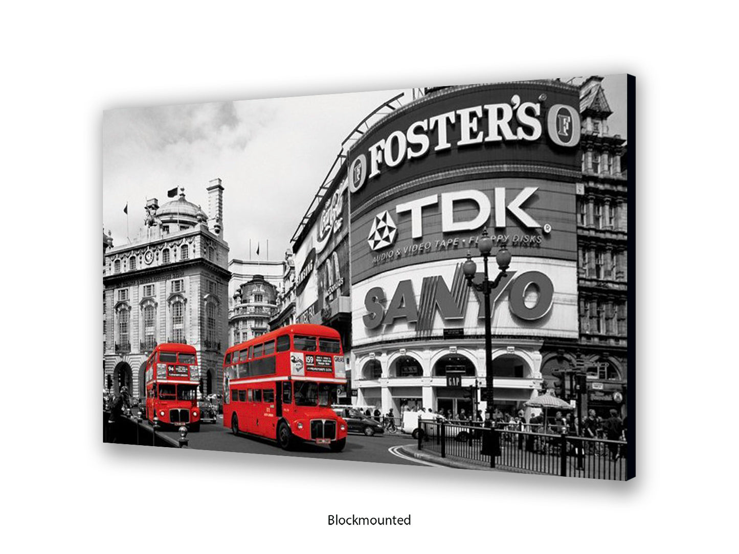 London Picadilly Circus Red Bus - Black and White Selective Color Poster
