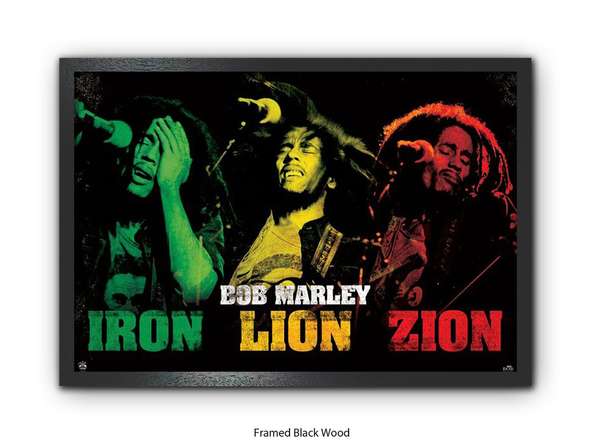 Bob Marley Poster - Iron Lion Zion - Reggae Legend Wall Art - Vintage Jamaican Music Print
