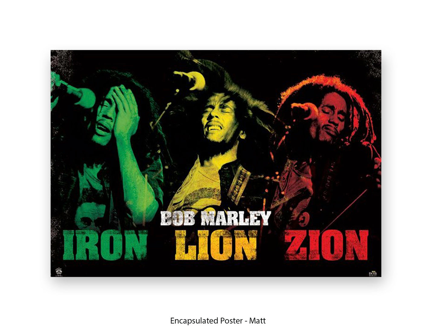Bob Marley Poster - Iron Lion Zion - Reggae Legend Wall Art - Vintage Jamaican Music Print