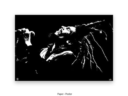 Bob Marley Poster Ð Dreads on the air Ð Reggae Legend Wall Art Ð Vintage Jamaican Music Print