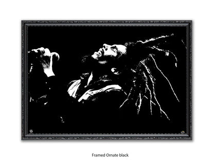 Bob Marley Poster - Dreads on the air - Reggae Legend Wall Art - Vintage Jamaican Music Print