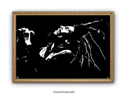 Bob Marley Poster - Dreads on the air - Reggae Legend Wall Art - Vintage Jamaican Music Print