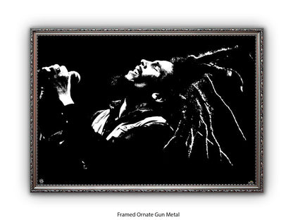 Bob Marley Poster - Dreads on the air - Reggae Legend Wall Art - Vintage Jamaican Music Print