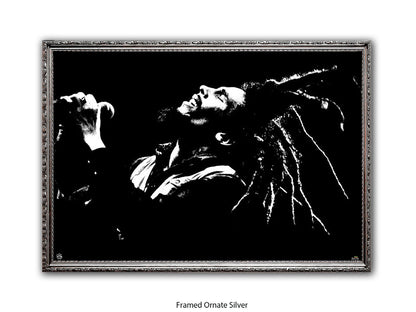 Bob Marley Poster - Dreads on the air - Reggae Legend Wall Art - Vintage Jamaican Music Print