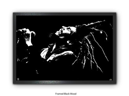 Bob Marley Poster - Dreads on the air - Reggae Legend Wall Art - Vintage Jamaican Music Print