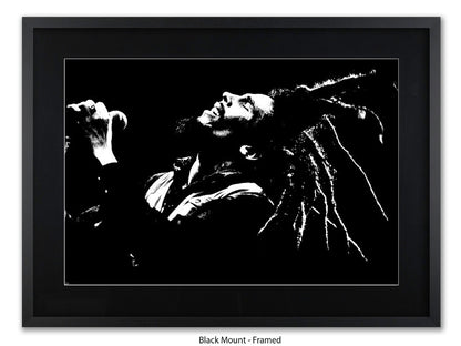 Bob Marley Poster - Dreads on the air - Reggae Legend Wall Art - Vintage Jamaican Music Print