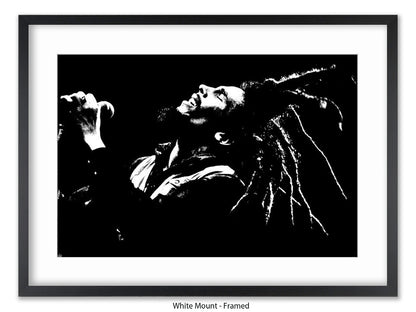 Bob Marley Poster - Dreads on the air - Reggae Legend Wall Art - Vintage Jamaican Music Print