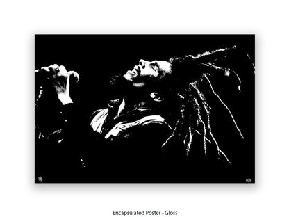 Bob Marley Poster - Dreads on the air - Reggae Legend Wall Art - Vintage Jamaican Music Print