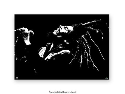Bob Marley Poster - Dreads on the air - Reggae Legend Wall Art - Vintage Jamaican Music Print