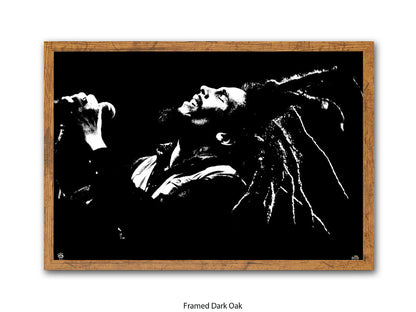 Bob Marley Poster - Dreads on the air - Reggae Legend Wall Art - Vintage Jamaican Music Print